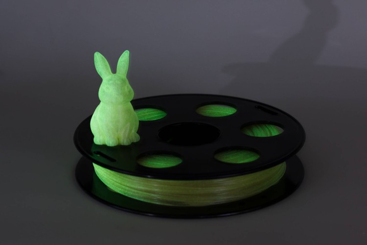 Светящийся в темноте PETG пластик Bestfilament для 3D-принтеров, цвет желтый, 0,5 кг (1,75 мм)
